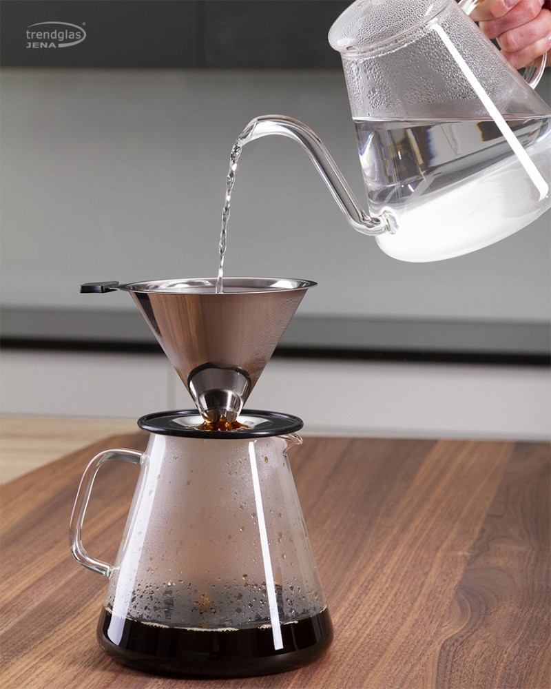 Philosophy Home Glass Pour Over Coffee Maker With Stainless Steel